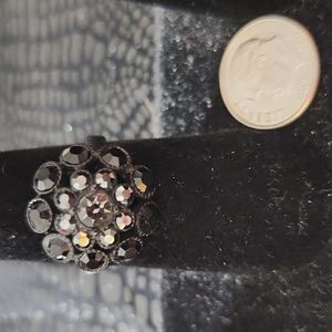 Black crystal ring